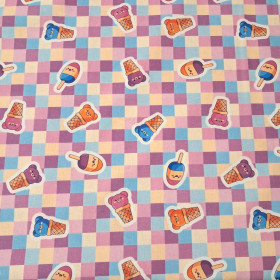 Algodón Anime Helados Kawaii Cuadros Algodón Anime Helados Kawaii Cuadros