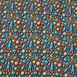 Algodón Cohetes Espacio Efecto 3D