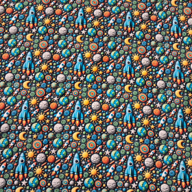 Algodón Cohetes Espacio Efecto 3D Algodón Cohetes Espacio Efecto 3D