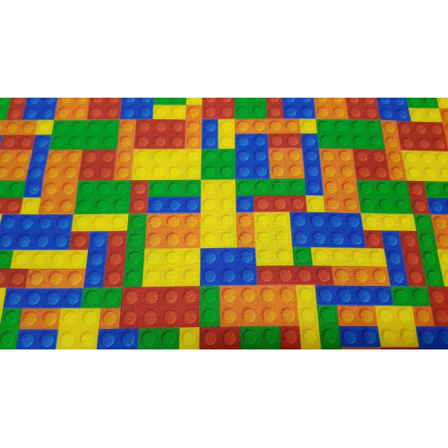 Tela Algodón Bloques Construcción Colores Tienda de telas Textil