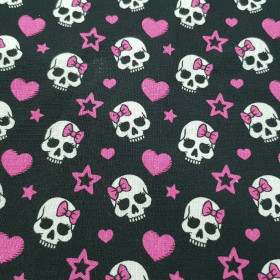 Algodón Calaveras Lacitos Rosas