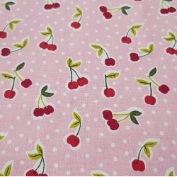 Algodón Cerezas Rosa
