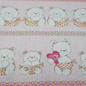 Cotton Bears Hearts Pink Cotton Bears Hearts Pink