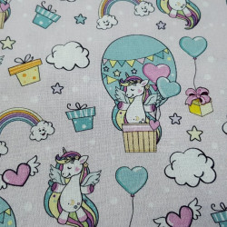 Algodón Unicornios Pelo Arcoiris