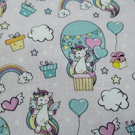 Algodón Unicornios Pelo Arcoiris