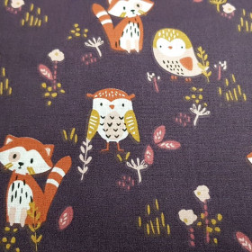 Cotton Foxes Birds Violet