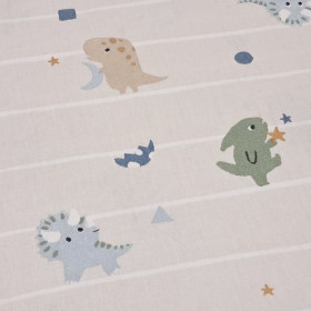 Algodón Dinosaurios Rayas