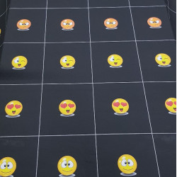 OUTLET Cotton Emoticons Checkered