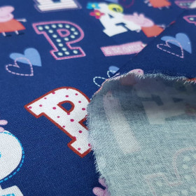 Cotton Peppa Pig Letters Blue