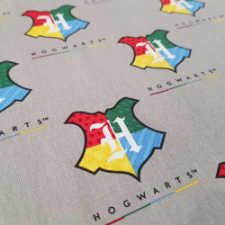 Algodón Harry Potter Escudos Escuelas Gris Algodón Harry Potter Escudos Escuelas Gris