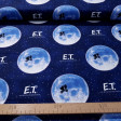 Cotton ET the Extraterrestrial Bike Scene fabric - Cotton poplin fabric ideal for Patchwork, with drawings of the famous bicycle scene on the moon from the movie ET the Extraterrestrial. A film from the 80s that tells us the situation of an alien who is f