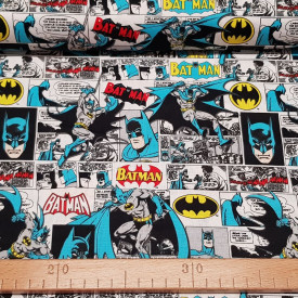Cotton Batman Comic White fabric | Textil Siles fabric store