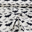 Cotton Batman Bats fabric - Cotton fabric with bat drawings and Batman logos in black and gray tones on a white background. The fabric is 140cm wide and its composition is 100% cotton.