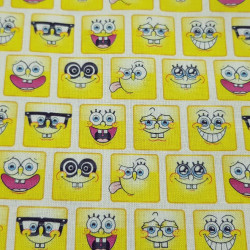 Algodón Bob Esponja Emoticonos Cuadrados