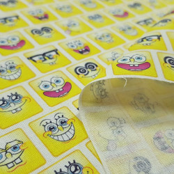 Algodón Bob Esponja Emoticonos Cuadrados