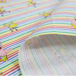 Algodón Bob Esponja Multi-rayas