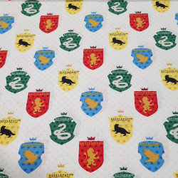 Algodón Harry Potter Escudos Escuelas Topos Algodón Harry Potter Escudos Escuelas Topos