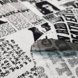 Cotton Harry Potter Newspaper fabric - Licensed cotton fabric with a newspaper background in black and white related to the Harry Potter saga. The fabric is 110cm wide and its composition is 100% cotton.