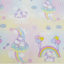 Algodón Hello Kitty Unicornios