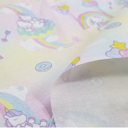 Algodón Hello Kitty Unicornios