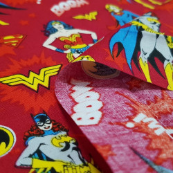 Algodón Heroinas DC Cómic Rojo
