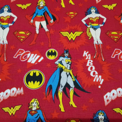 Algodón Heroinas DC Cómic Rojo