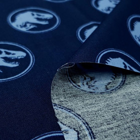 Algodón Jurassic Logos Azul