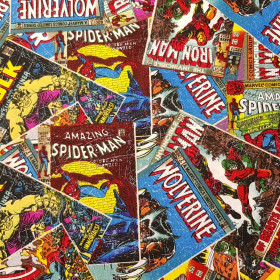 Cotton Marvel Comic Collage Vintage