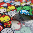 Cotton Marvel Avengers Kawaii fabric - Licensed cotton fabric with drawings in Kawaii style of the Avengers characters, forming a fun collage. The fabric is 110cm wide and its composition is 100% cotton.