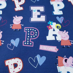 Cotton Peppa Pig Letters Blue