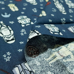 Algodón Star Wars Caricatura Cómic Gris Algodón Star Wars Caricatura Cómic Gris