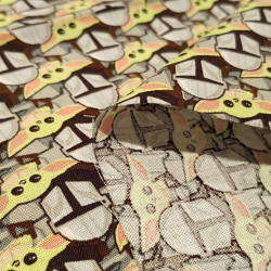 Algodón Star Wars The Mandalorian Baby Yoda Mosaico