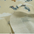 Cotton Tom Jerry Clouds Beige fabric - Cotton fabric with drawings of the Tom and Jerry characters on a beige/cream background with clouds. The fabric is 140cm wide and its composition is 100% cotton.