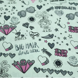 Algodón Trolls Paz Amor Verde