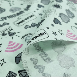 Algodón Trolls Paz Amor Verde