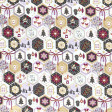 Cotton Christmas Hexagonal Panels fabric - Christmas cotton poplin fabric with panel drawings in hexagonal shapes with different Christmas motifs such as reindeer, stars, Christmas trees... The fabric is 140cm wide and its composition is 100% cotton.