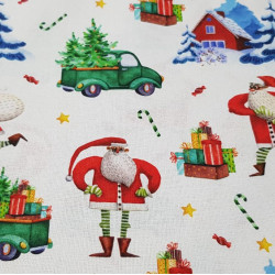 Algodón Papá Noel Camioneta Regalos