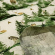 Cotton Christmas Animals Forest fabric - Organic cotton poplin fabric with drawings of animals in the forest on a natural background typical of unbleached cotton. The fabric is 150cm wide and its composition is 100% cotton.