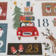 Cotton Christmas Advent Calendar fabric - Christmas-themed organic cotton poplin fabric with drawings of the advent calendar with drawings on each day of the month. It is a very original and beautiful fabric. The composition of the fabric is 100% cotton a