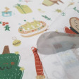 Algodón Navidad Caga Tió - Tela de algodón popelín de temática navideña con dibujos del caga tió (tió de nadal), tortel de reyes, galletas de jengibre, estrellas... sobre dos fondos a elegir. Un fondo