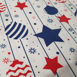 Algodón Navidad Estrellas Copos Fondo Blanco Algodón Navidad Estrellas Copos Fondo Blanco