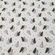 Cotton Christmas Firs Stars fabric - Organic cotton poplin fabric with drawings of Christmas fir trees decorated with garlands of stars on a white background with canes and colored stars. The fabric measures 145cm wide and its composition is 100% cotton