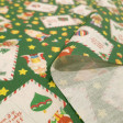 Algodón Navidad Reyes Magos Cartas - Tela de popelín algodón con dibujos navideños de los Reyes Magos, sobre un fondo de color verde con cartas para los Reyes Magos de Oriente, también objetos como coronas, cofres, estrellas...