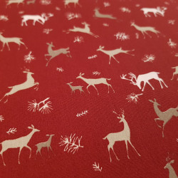 Algodón Navidad Renos Rojo