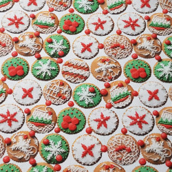 Algodón Navidad Galletas Efecto 3D Algodón Navidad Galletas Efecto 3D