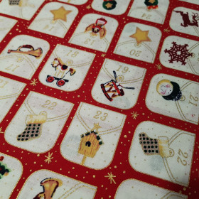 Algodón Navidad Adviento Rojo Algodón Navidad Adviento Rojo