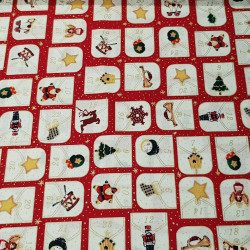 Algodón Navidad Adviento Rojo