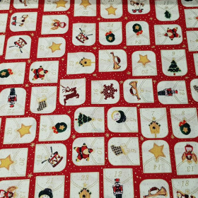 Algodón Navidad Adviento Rojo Algodón Navidad Adviento Rojo