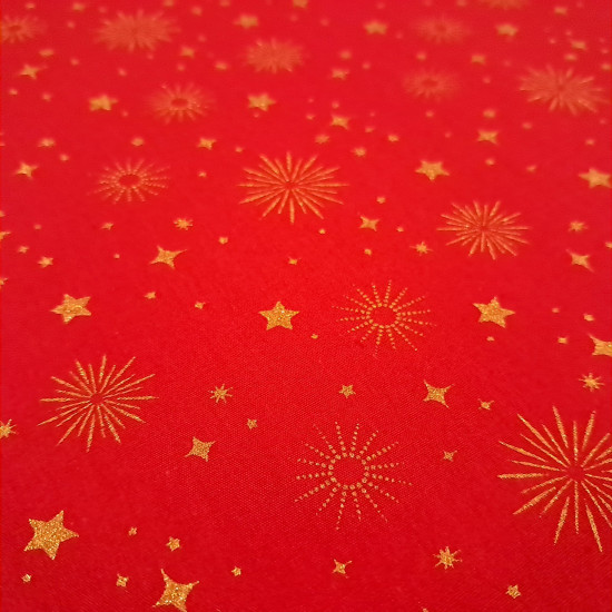 Algodón Navidad Estrellas Doradas Golden - Tela de popelín algodón con dibujos de estrellas y destellos dorados sobre tres fondos de color a elegir. Esta tela es ideal para tus proyectos de Patchwork navideños! La tela mide 150cm de ancho