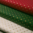 Cotton Christmas Golden Stars fabric Cotton Christmas Golden Stars fabric - Christmas cotton fabric with drawings of golden stars on various backgrounds to choose from. A fabric that can be combined with other colors and create a warm atmosphere for Christmas. The composition of the fabric i